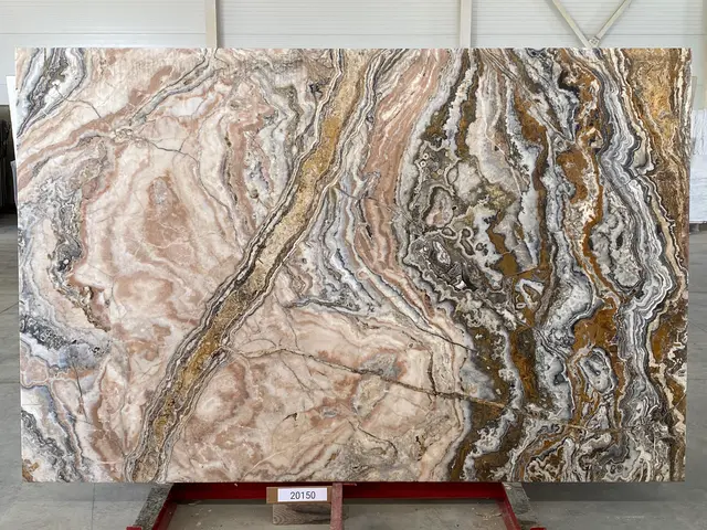 Слэб из оникса ONICE TRAVER полированный 2890x1870x20 мм, код 20150