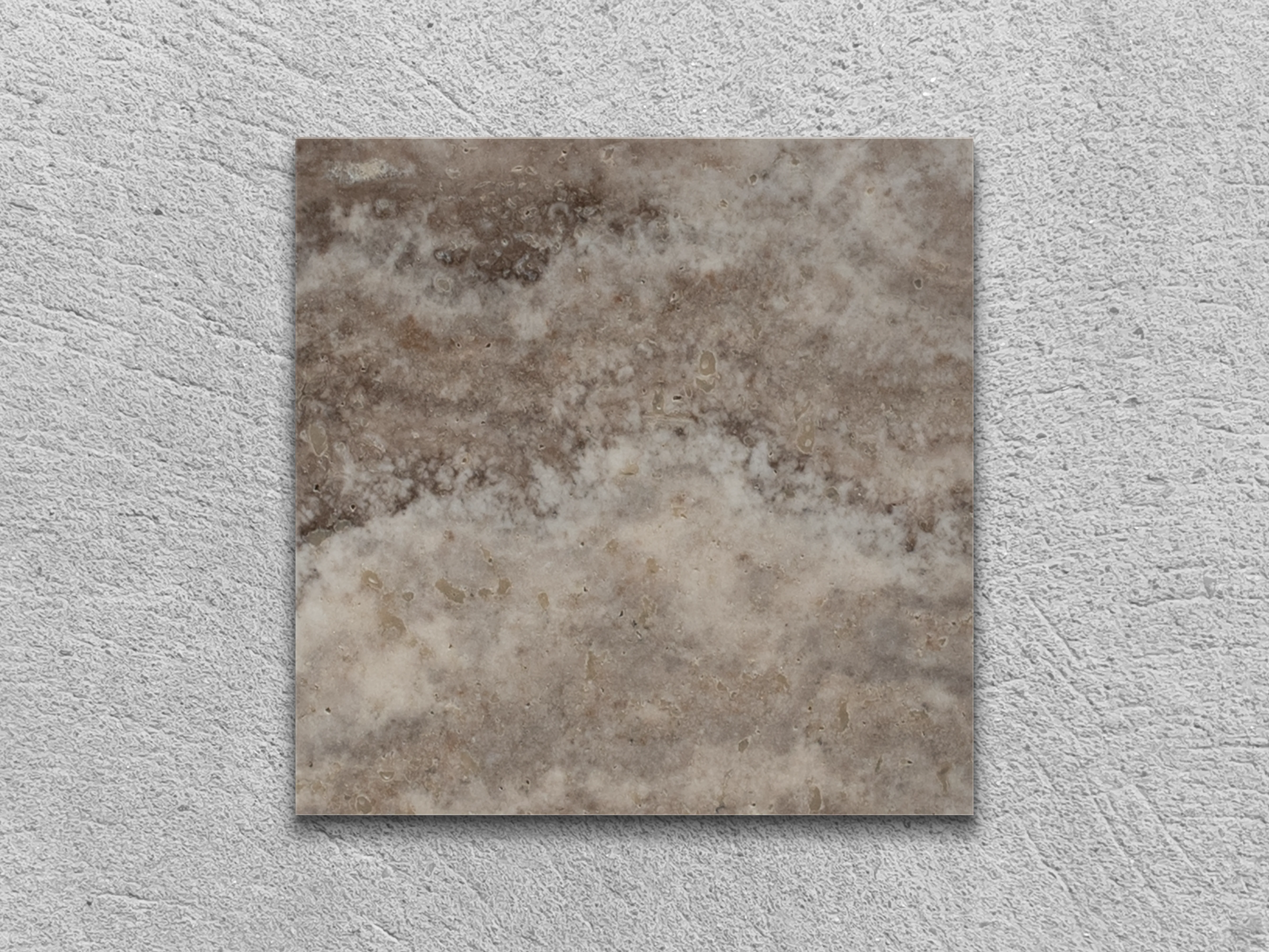 Слэб из травертина SILVER V/P полированный 100x100x20 мм, код 17628