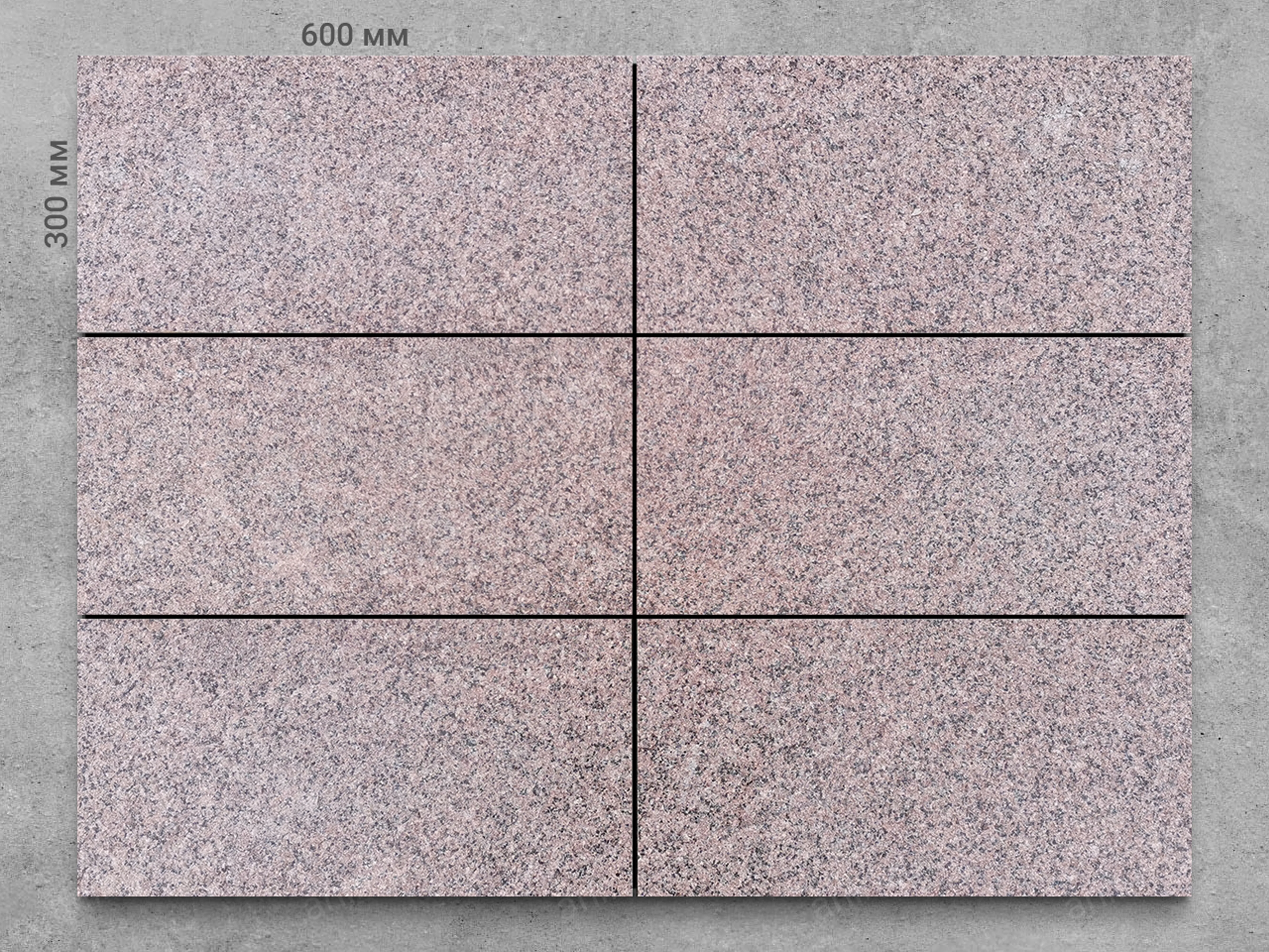 Плитка из гранита BRUNO RED термообработанный 600x300x20 мм, код 12537