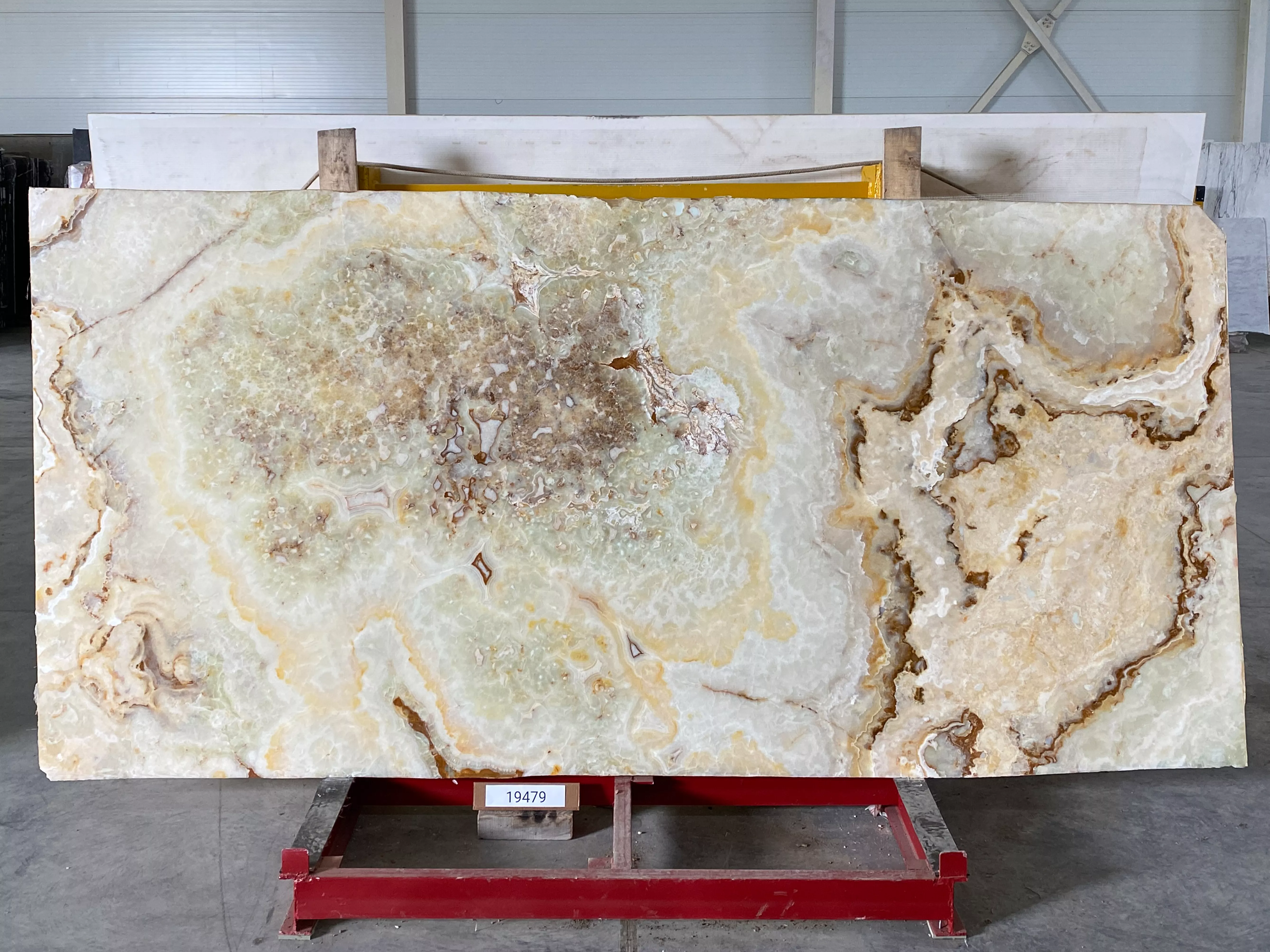 Слэб из оникса ONICE WHITE FLORENCE полированный 3130x1450x20 мм, код 19479