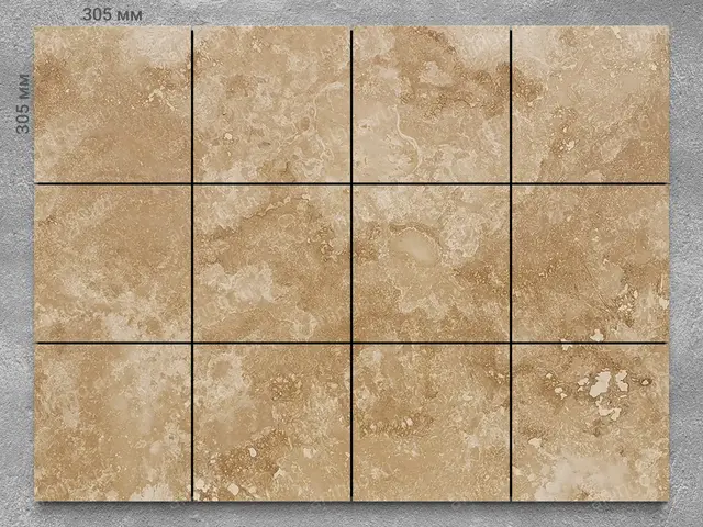 Плитка из травертина CLASSIC LIGHT 305x305x10 мм, код 3981