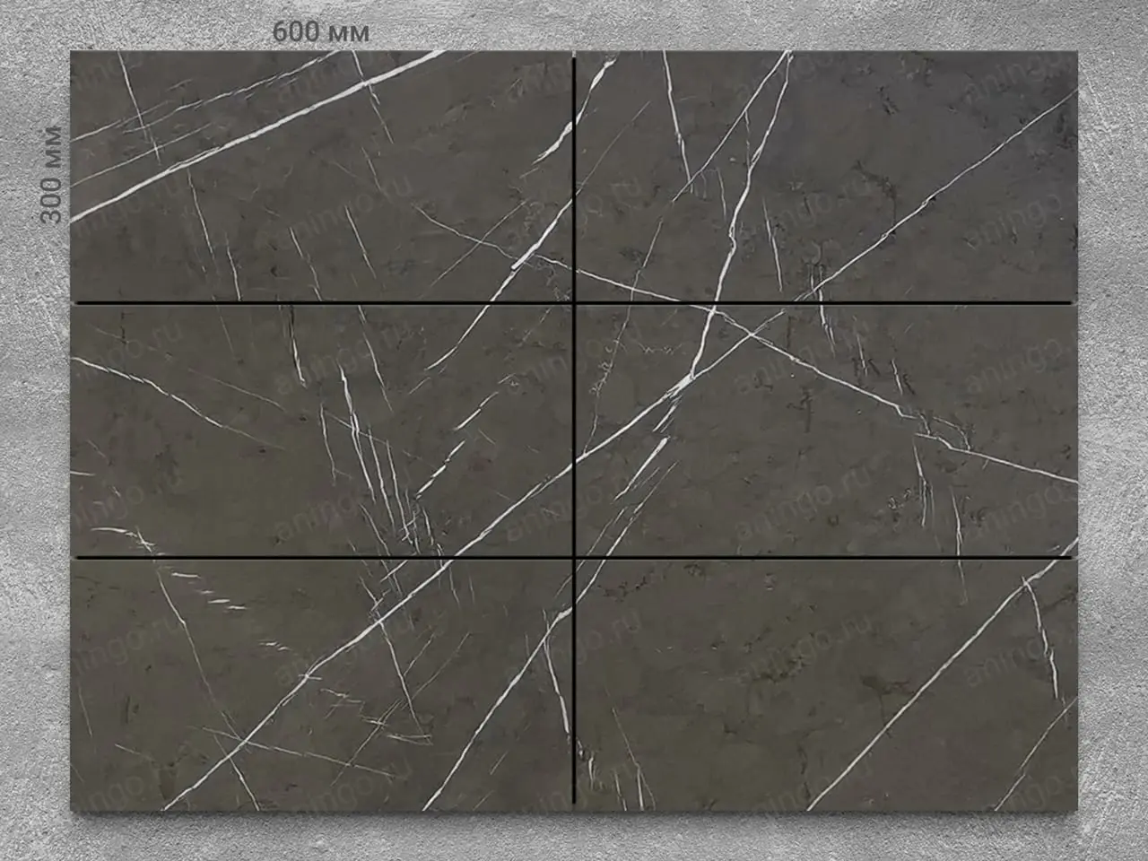 Плитка из мрамора PIETRA GRAY полированный 600x300x20 мм, код 10321