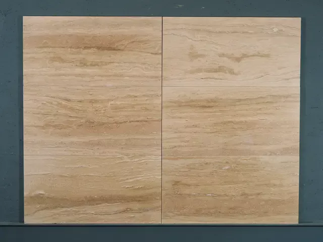 Плитка из травертина CLASSIC MEDIUM V/P полированный 600x300x20 мм, код 28118