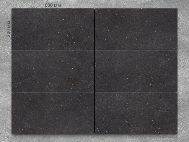 Плитка из туфа BLACK TUF 600x300x20 мм, код 16522