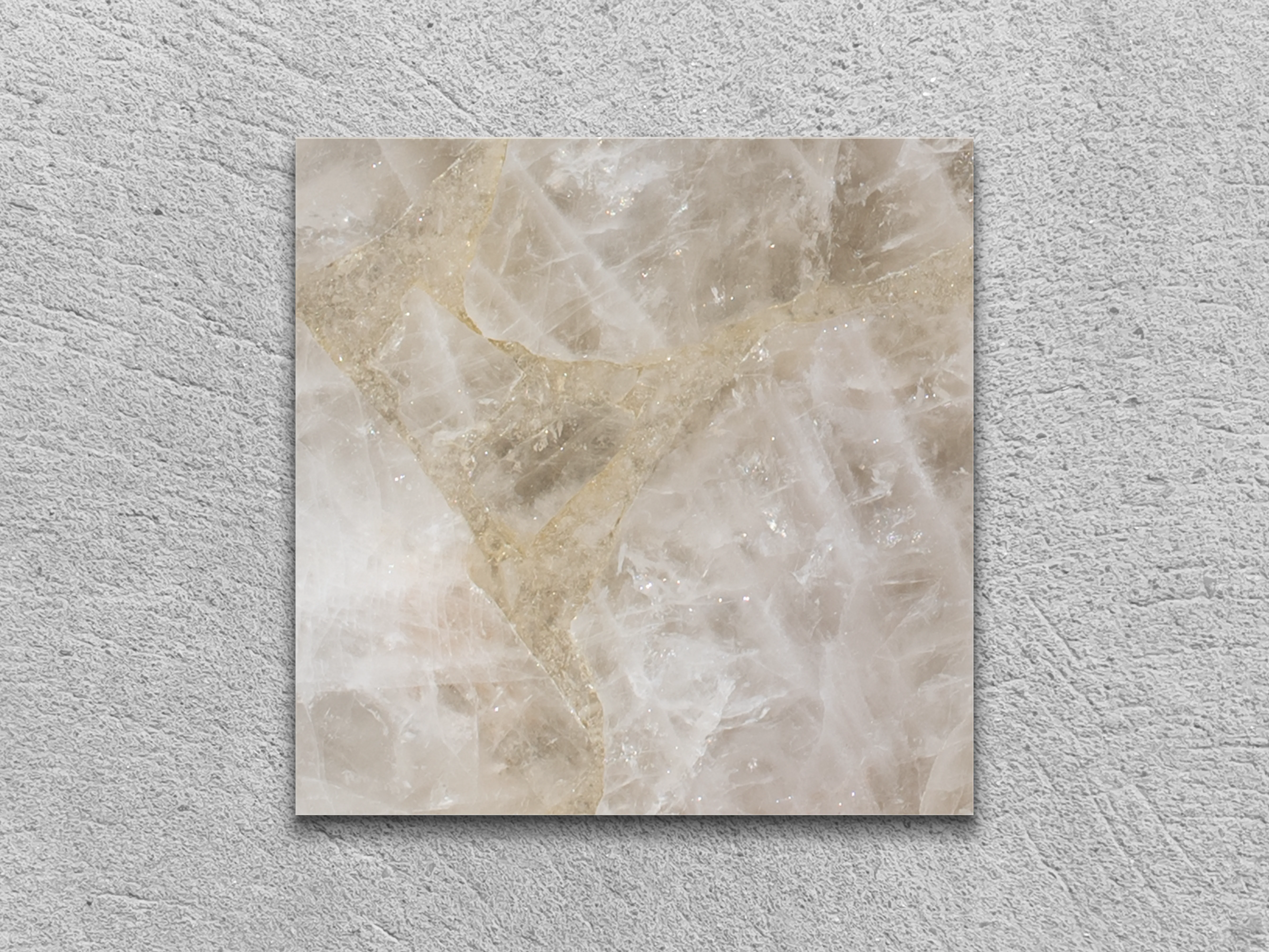 Слэб из эксклюзива WHITE QUARTZ полированный 100x100x20 мм, код 2507