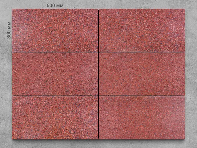 Плитка из гранита JHANSI RED полированный 600x300x18 мм, код 3565
