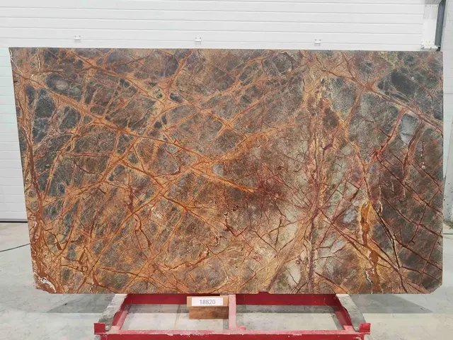 Слэб из мрамора BIDASAR BROWN полированный 2760x1620x20 мм, код 18820