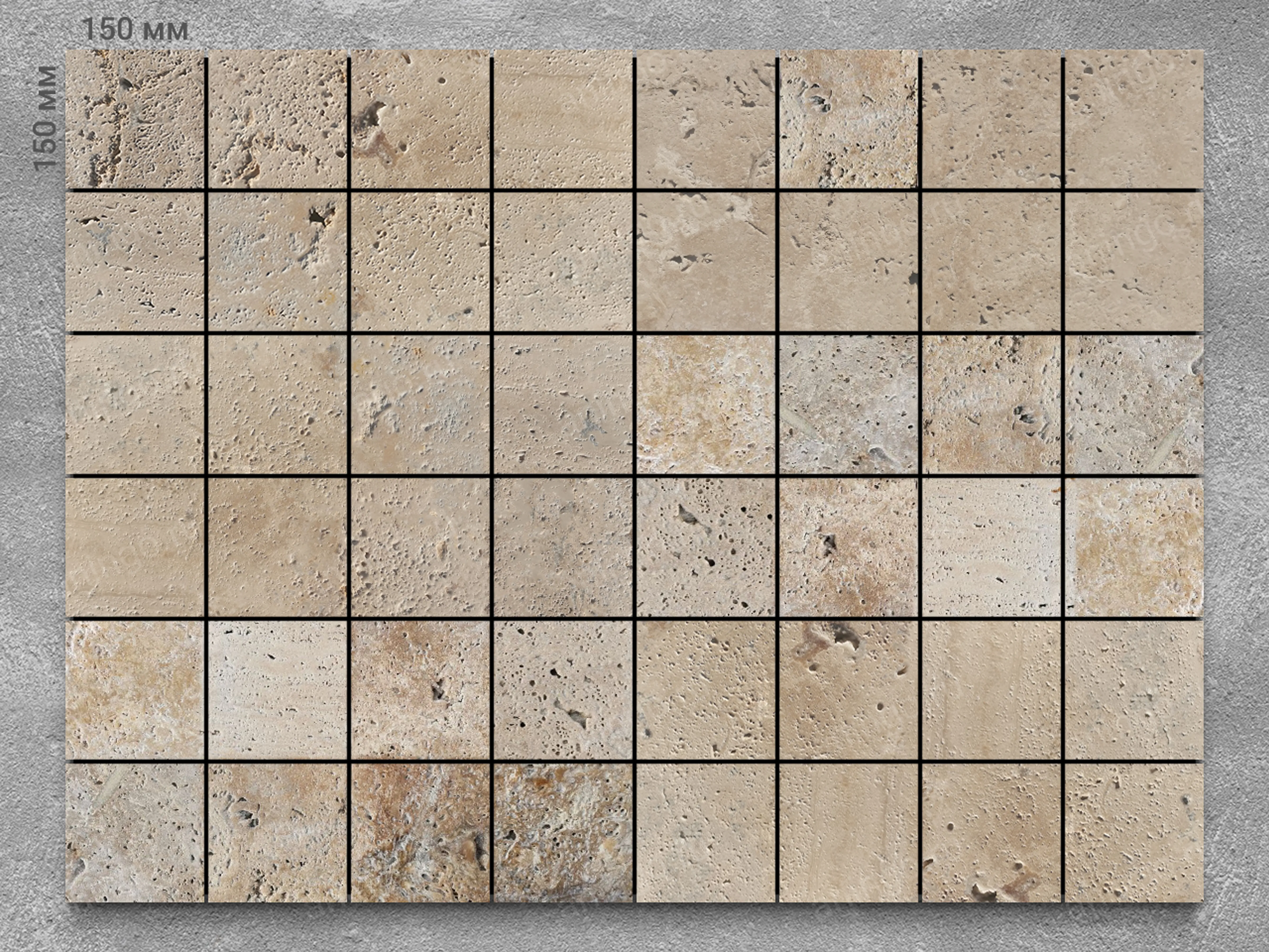 Плитка из травертина ANTIQ VERSAL 150x150x20 мм, код 5463