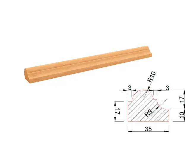 Карниз из травертина DIAMOND VEIN M3 600x35x27 мм, код 27711