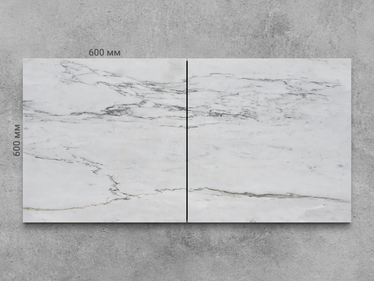 Плитка из мрамора BIANCO CARRARA полированный 600x600x20 мм, код 1723