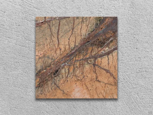 Слэб из мрамора BIDASAR GOLD антик 100x100x20 мм, код 2554