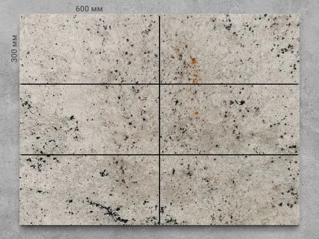 Плитка из гранита RIVER WHITE полированный 600x300x18 мм, код 908