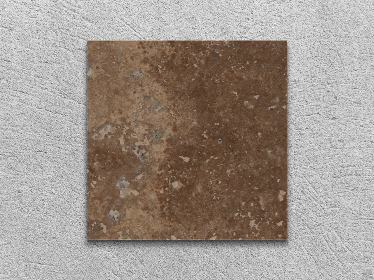 Слэб из травертина NOCE V/P полированный 100x100x20 мм, код 2487