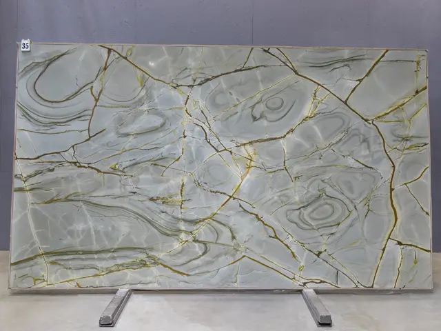 Слэб из кварцита BLUE ROMA 3370x1950x20 мм, код 26160