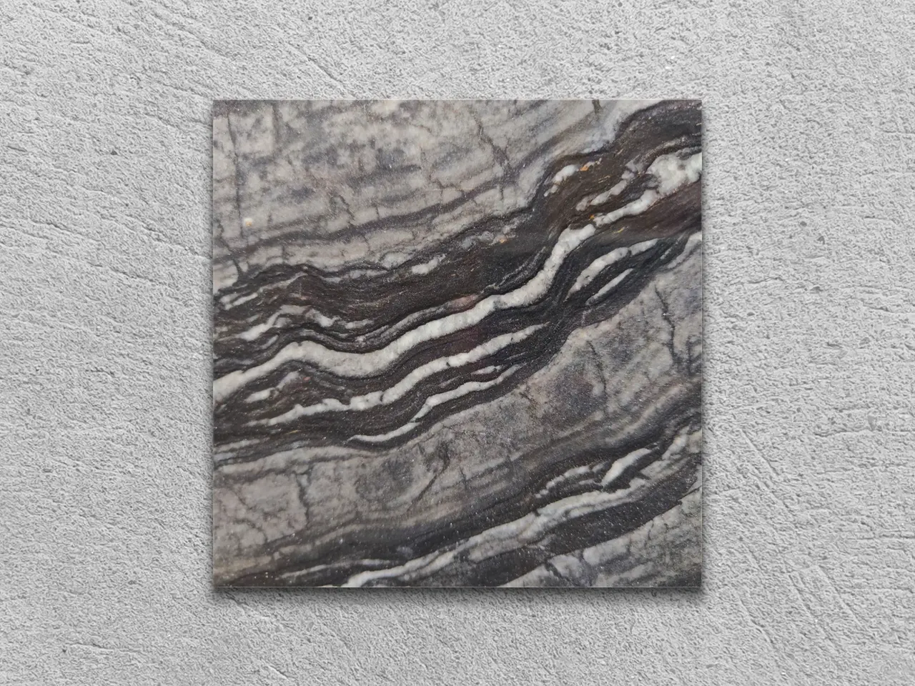 Слэб из мрамора SILVER WAVE полированный 100x100x20 мм, код 24285
