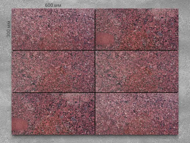 Плитка из гранита IMPERIAL RED полированный 600x300x18 мм, код 1128