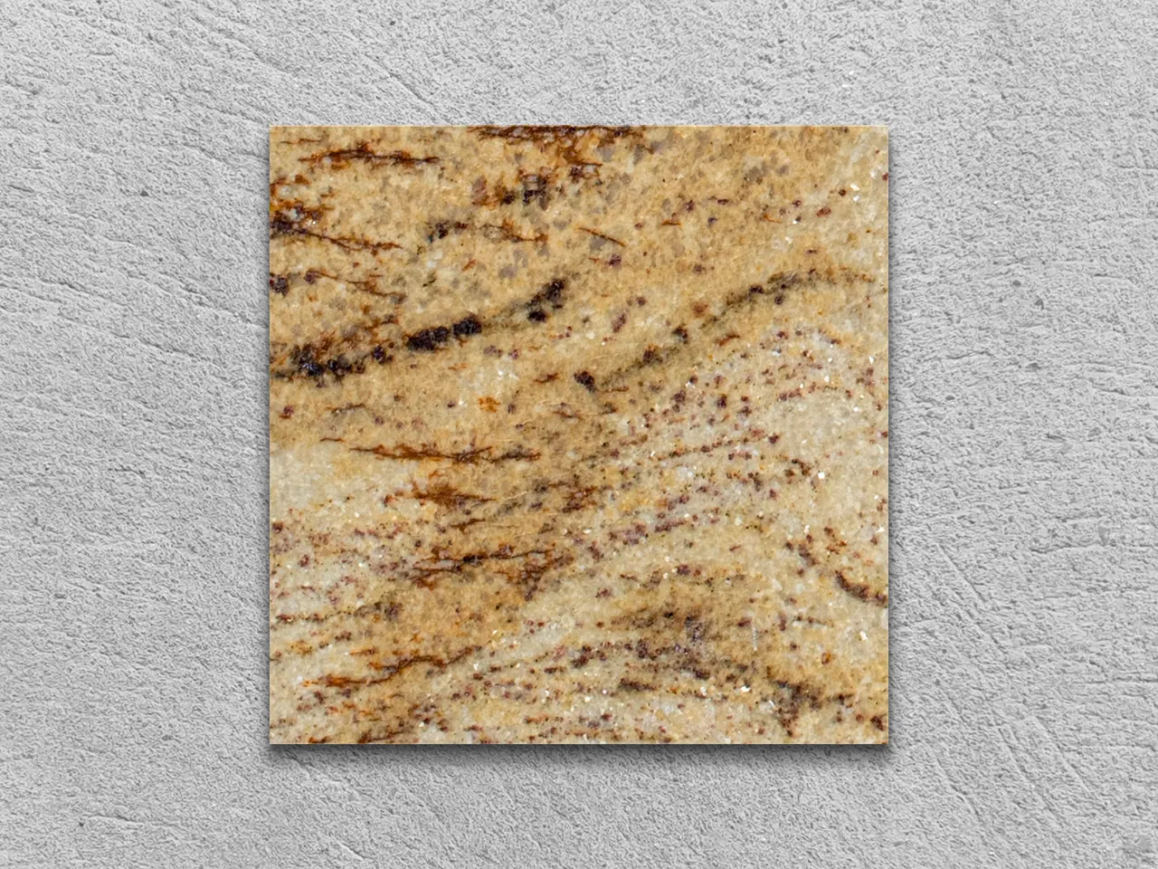 Слэб из гранита RIVER GOLD полированный 100x100x20 мм, код 11285