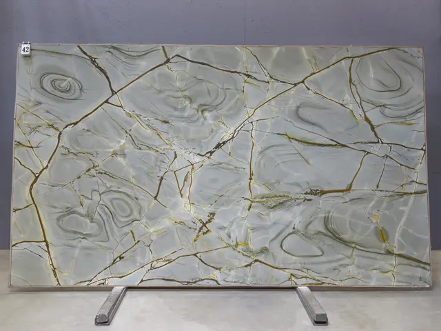 Слэб из кварцита BLUE ROMA 3370x1950x20 мм, код 26167