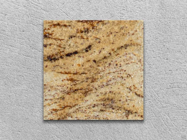 Слэб из гранита RIVER GOLD полированный 100x100x20 мм, код 11285