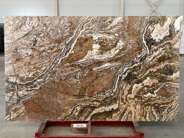 Слэб из оникса ONICE TRAVER полированный 2890x1750x20 мм, код 20138