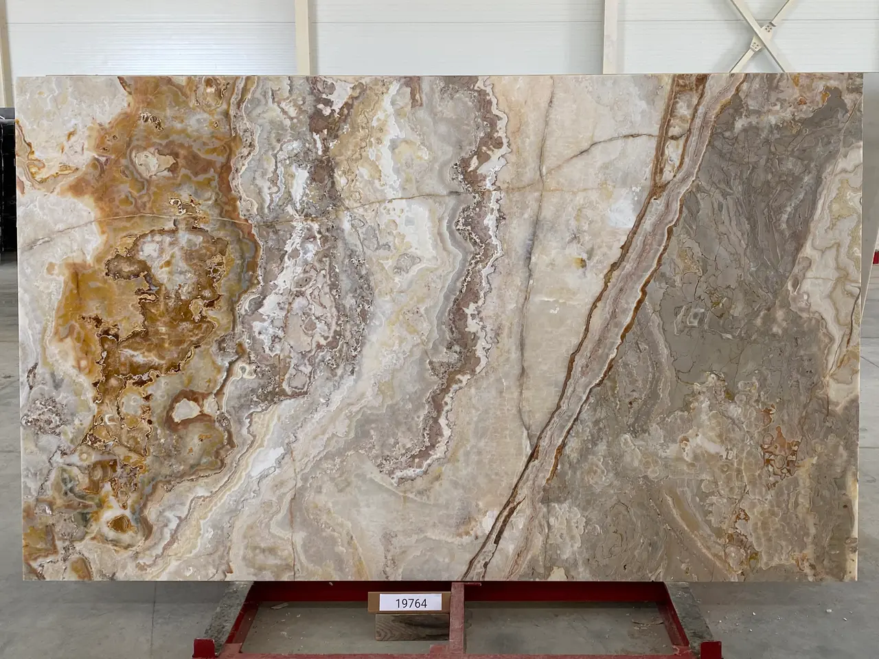 Слэб из оникса ONICE FIRE полированный 2900x1750x20 мм, код 19764