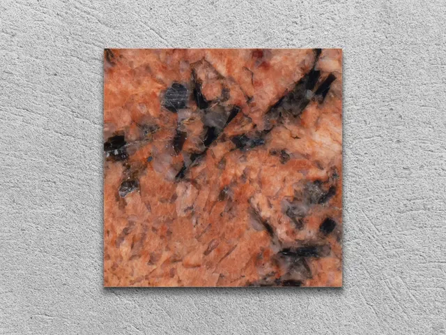 Слэб из гранита ALASKA RED полированный 100x100x30 мм, код 13262