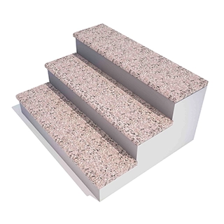 Ступень ROSA PINK, гранит полированный