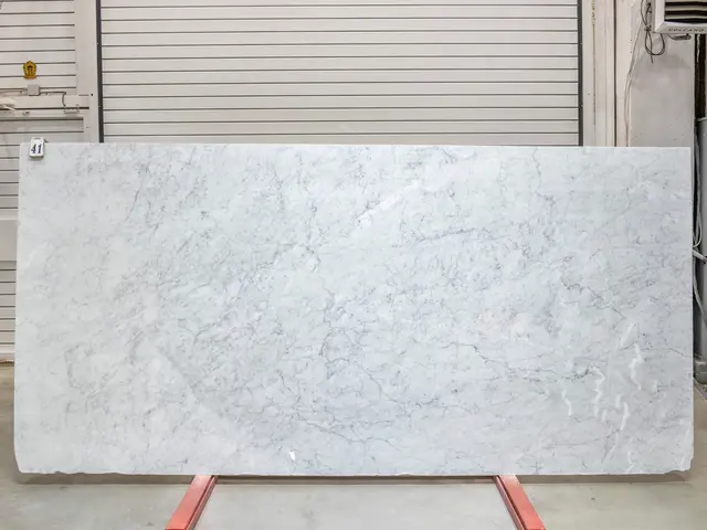 Слэб из мрамора BIANCO CARRARA полированный 3380x1530x20 мм, код 25753