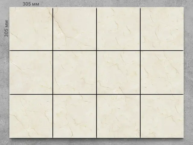 Плитка из мрамора CREMA MARFIL EXTRA полированный 305x305x10 мм, код 13267