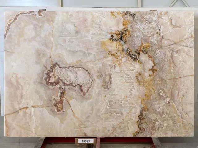 Слэб из оникса ONICE VIOLA полированный 2550x1700x20 мм, код 19533