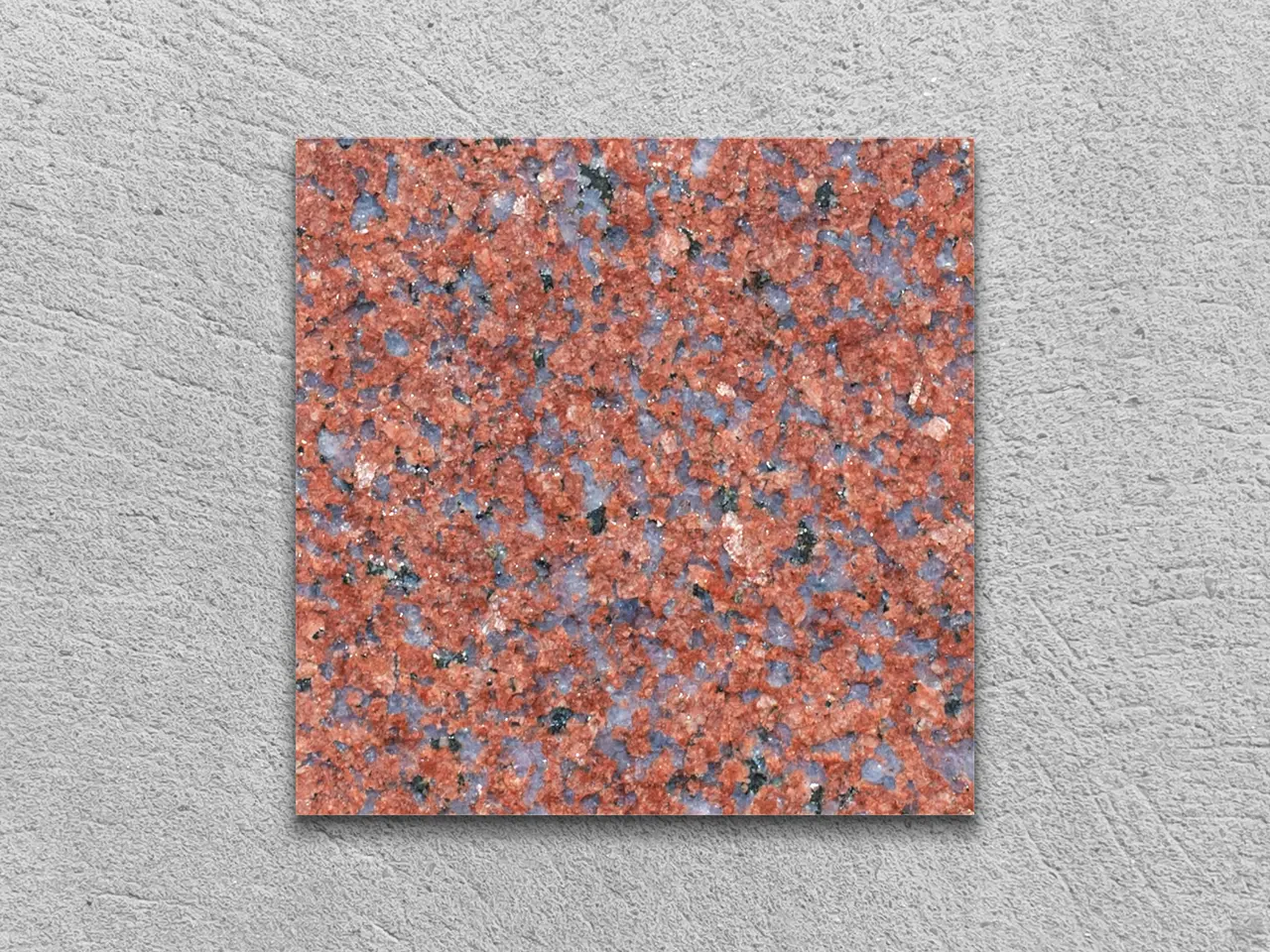 Слэб из гранита JHANSI RED термообработанный 100x100x20 мм, код 4212