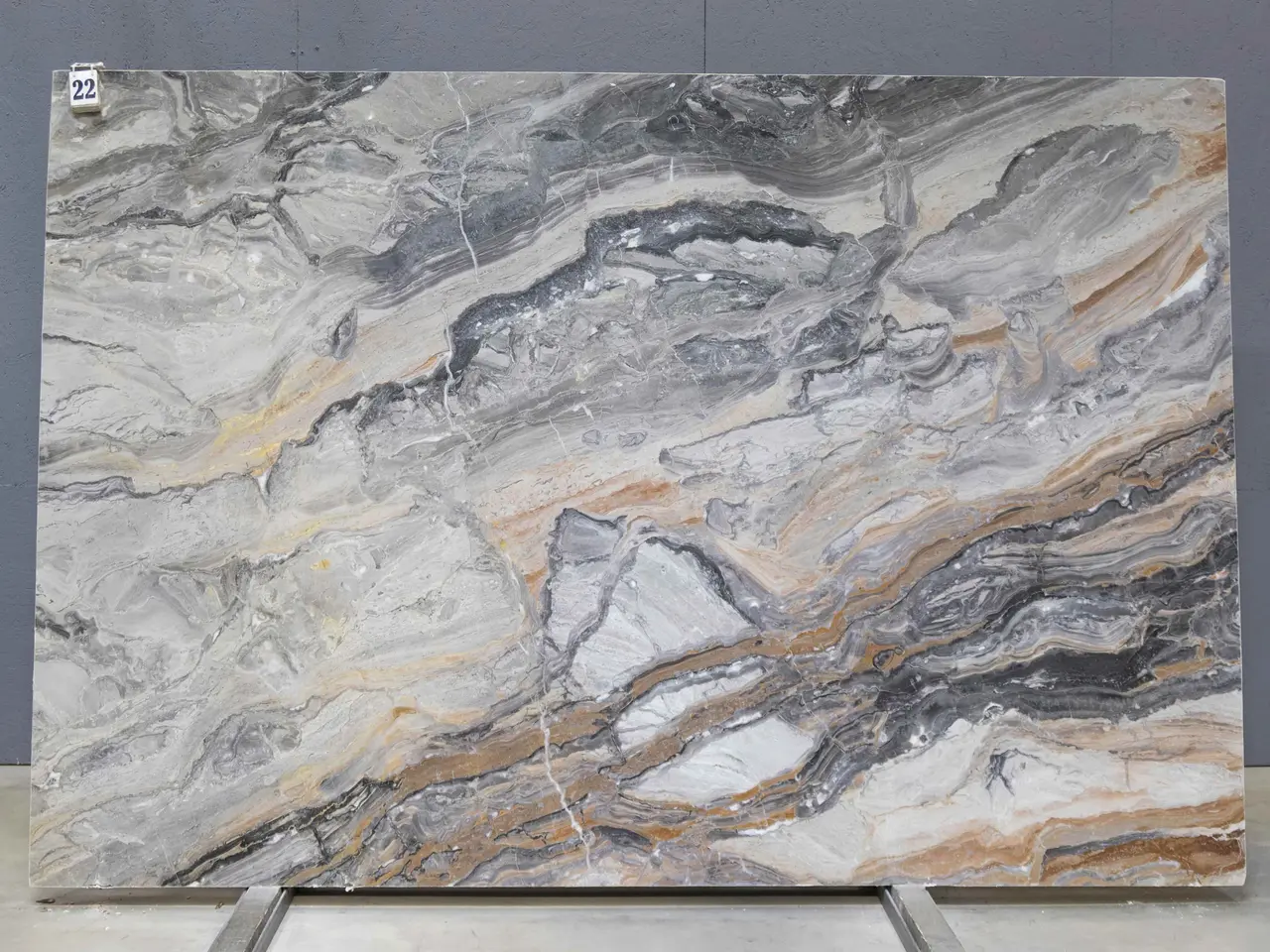 Слэб из мрамора ARABESCATO OROBICO GRIGIO полированный 2800x1880x20 мм, код 26444